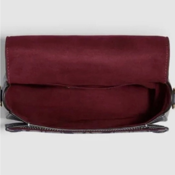 Coach Georgia Saddle Bag in Signature Chambray Blue Tan Crossbody Shoulder Bag - Picture 5 of 15